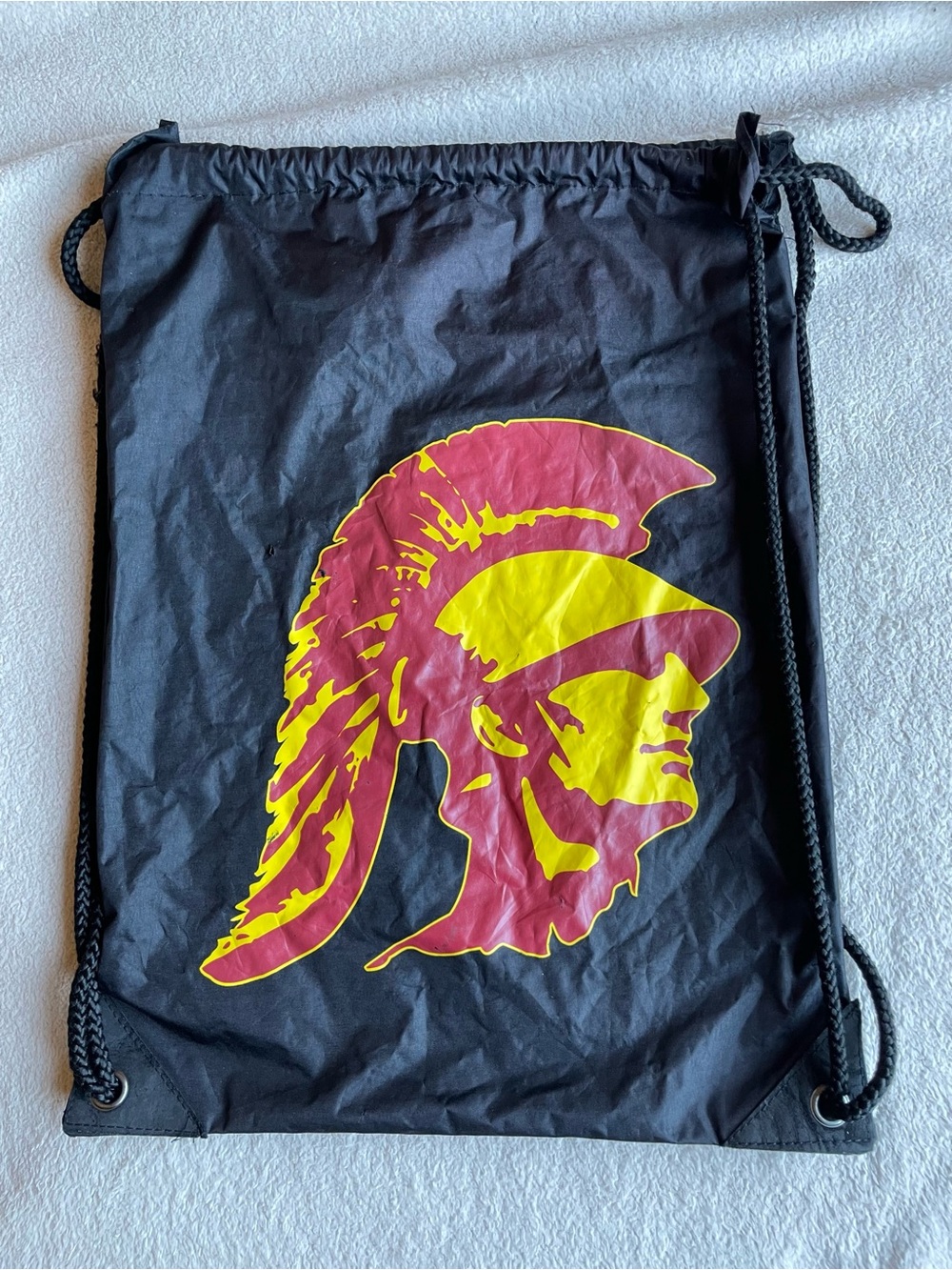 USC Trojans Black Drawstring Backpack Cinch Bag Gym Sack NCAA